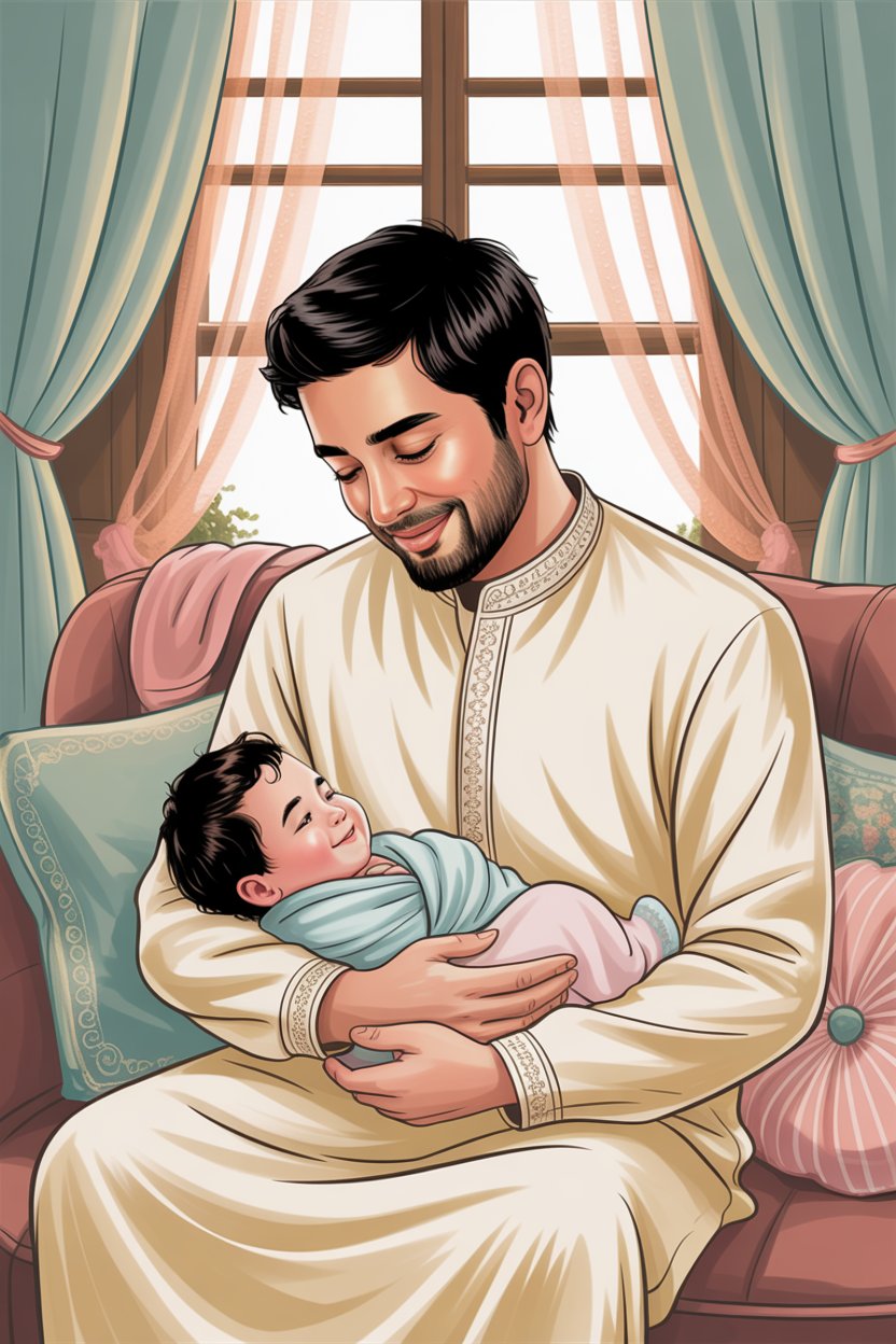 Muslim-Parenting-Guide-Baby-with-Father